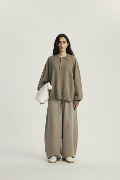 Pull Polo Laine Mélangée (ultra fine)