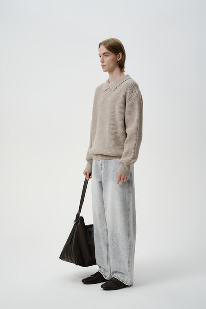 Pull Col Polo Décontracté