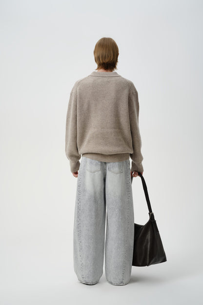 Pull Col Polo Décontracté