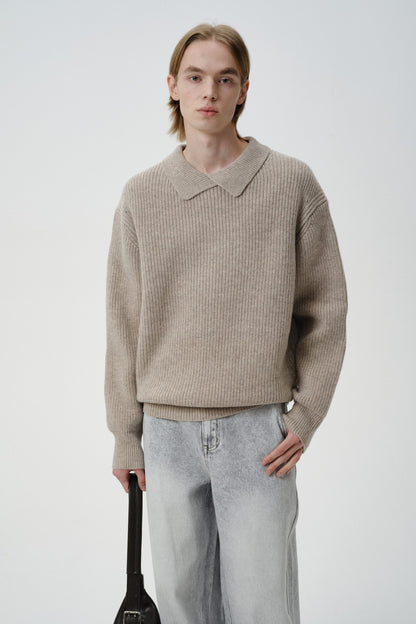 Pull Col Polo Décontracté