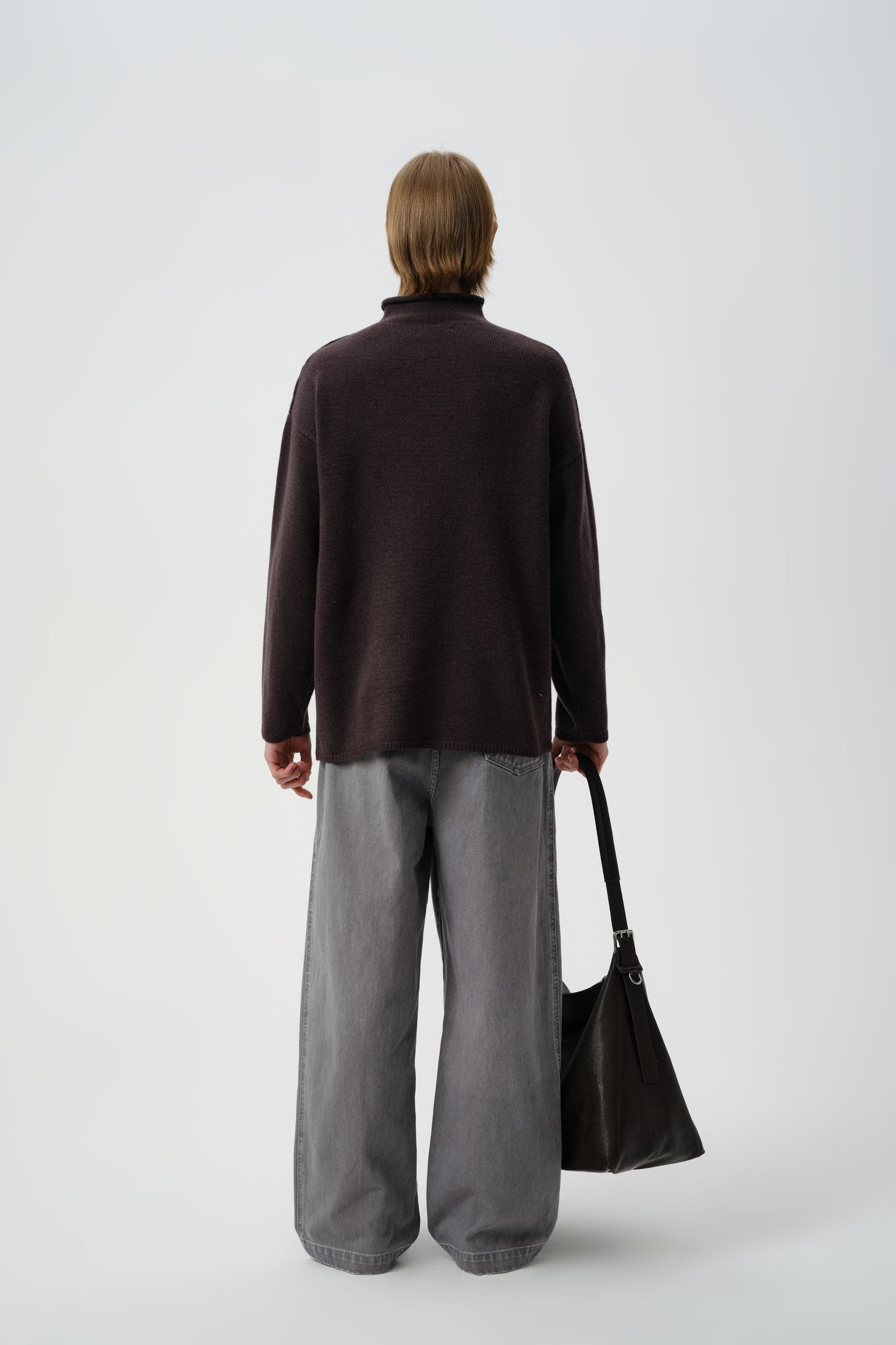 Pull Col Montant en Laine Mélangée