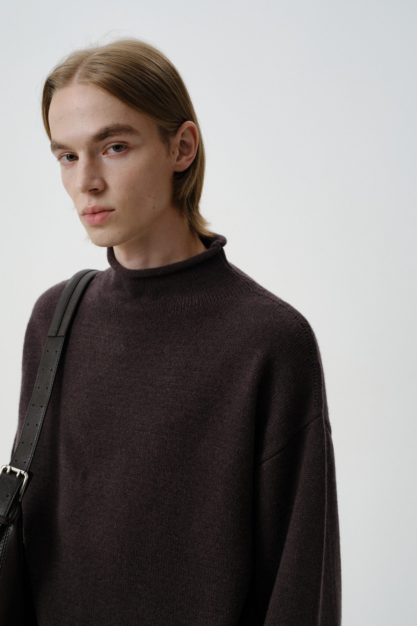 Pull Col Montant en Laine Mélangée