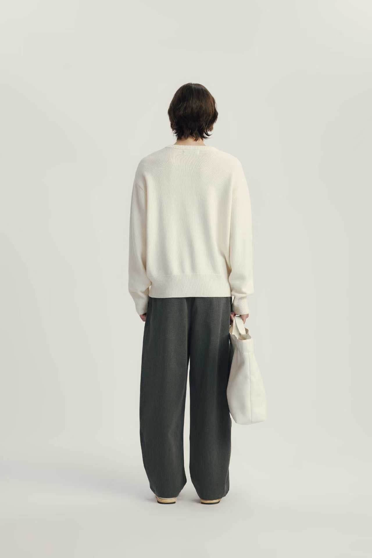 Cardigan Col Rond Laine Mélangée