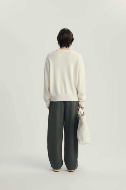 Cardigan Col Rond Laine Mélangée