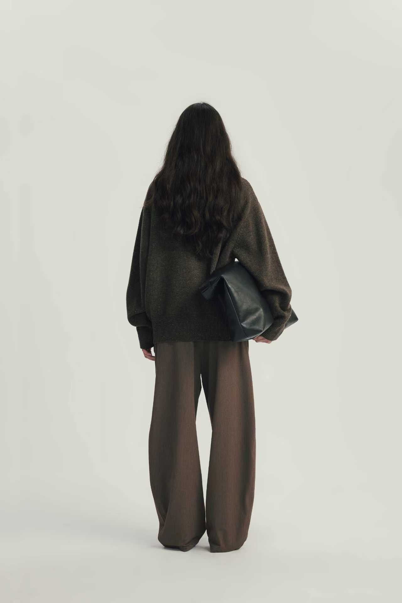 Cardigan Col Rond Laine Mélangée