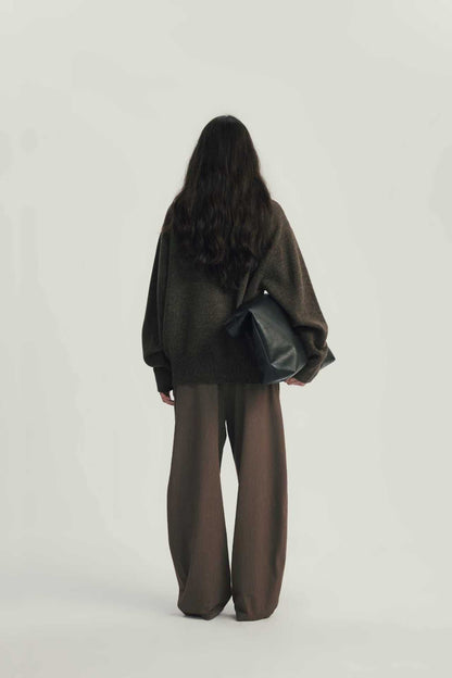 Cardigan Col Rond Laine Mélangée