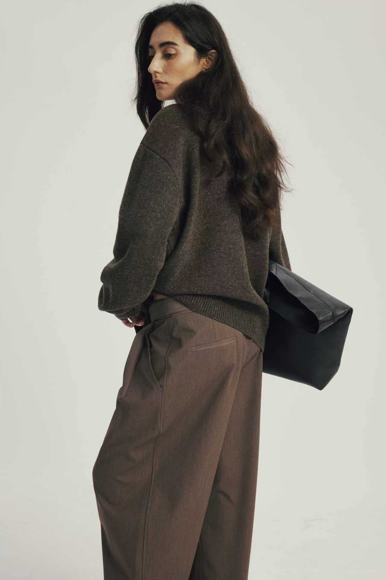 Cardigan Col Rond Laine Mélangée