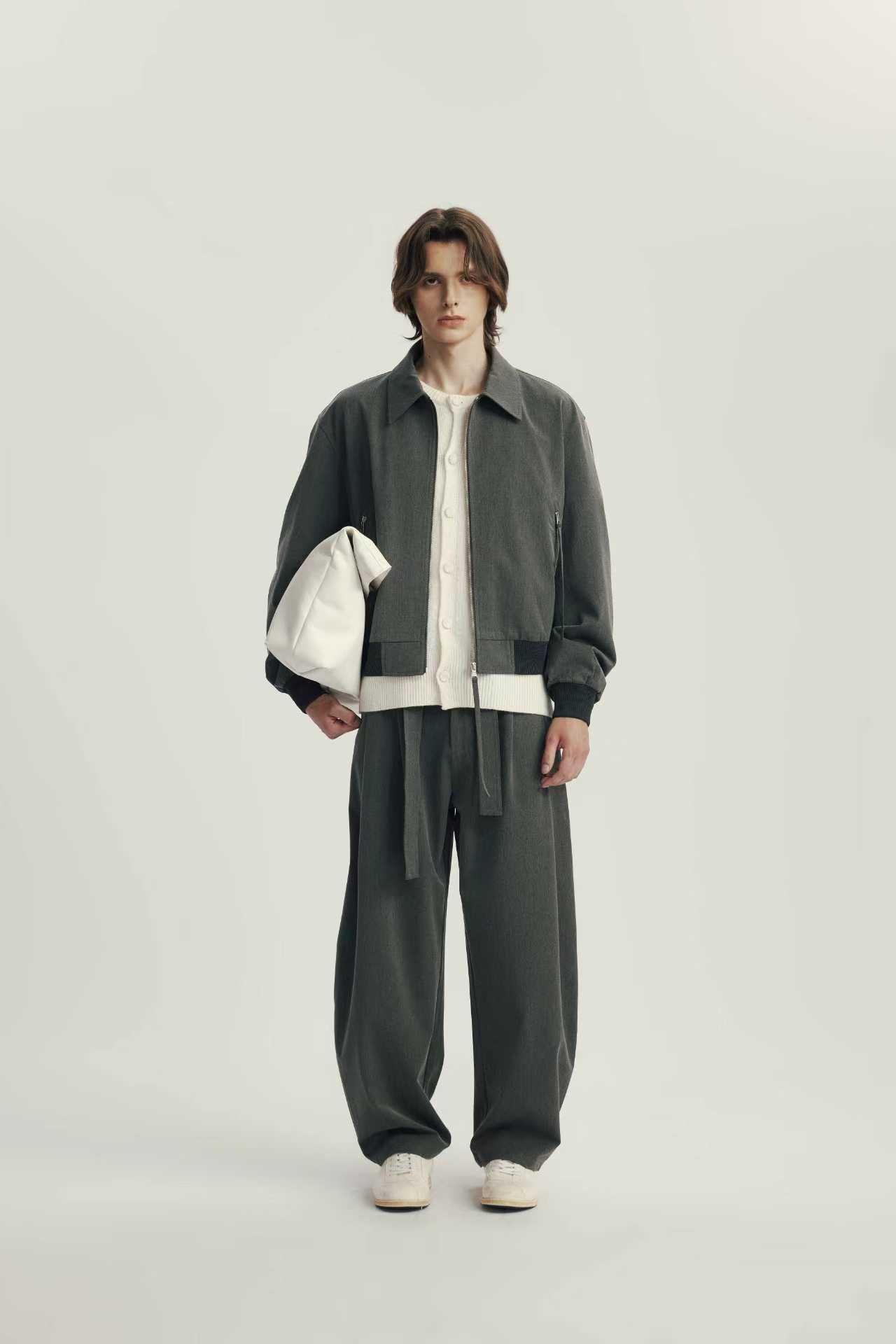 Veste Relaxed Zip Col Chemise