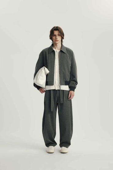 Veste Relaxed Zip Col Chemise
