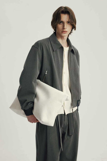 Veste Relaxed Zip Col Chemise