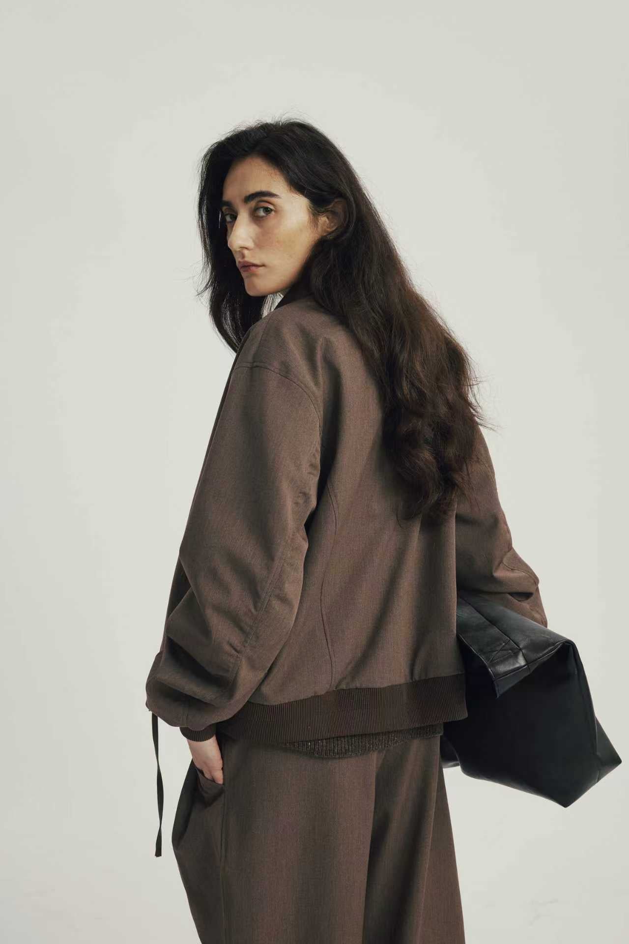 Veste Relaxed Zip Col Chemise