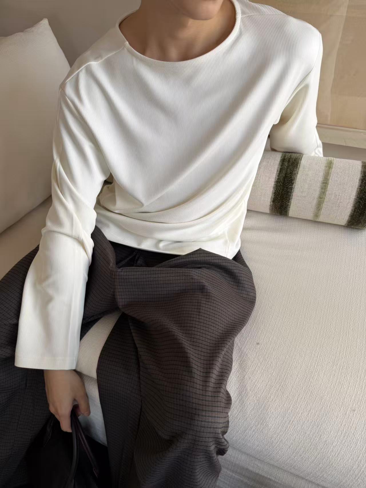 T-shirt Manches Longues Côtelé – Maille Respirante