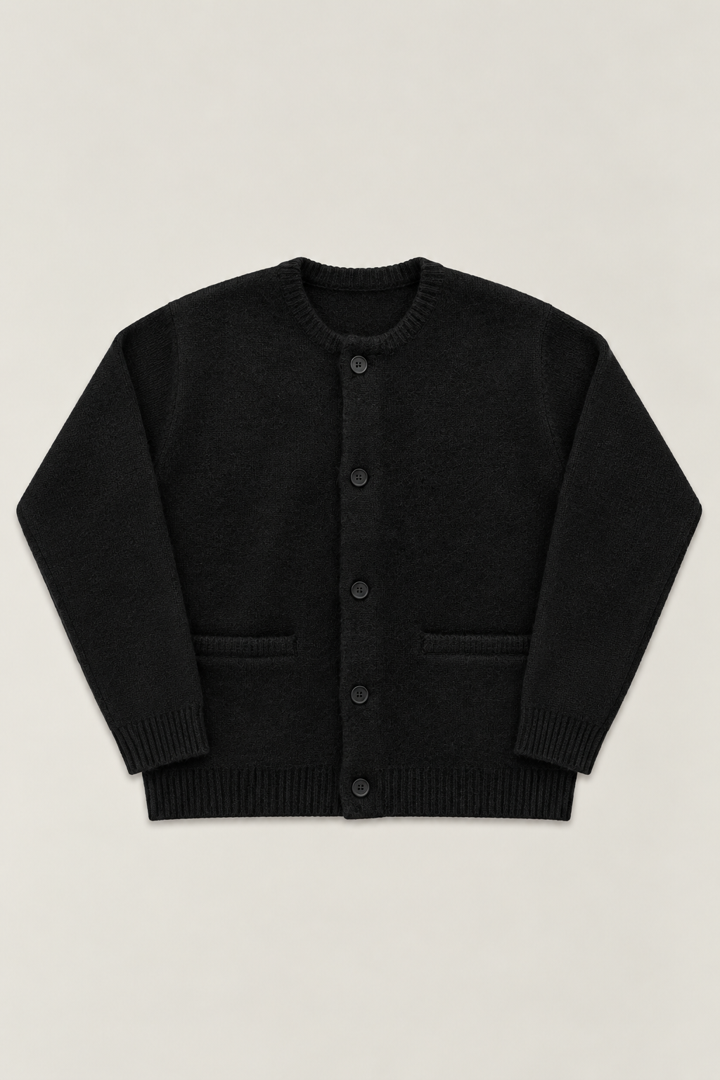 Cardigan Col Rond en Maille Épaisse Unisexe