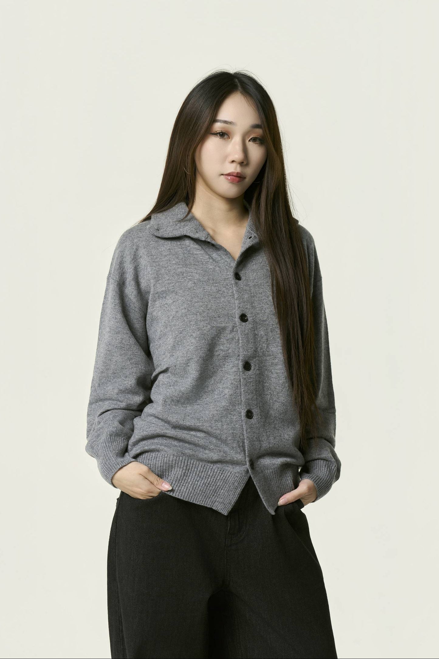 Cardigan à Col Montant