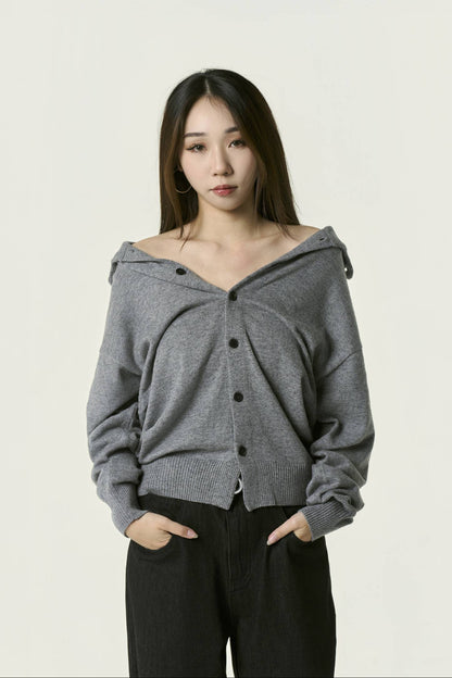 Cardigan à Col Montant