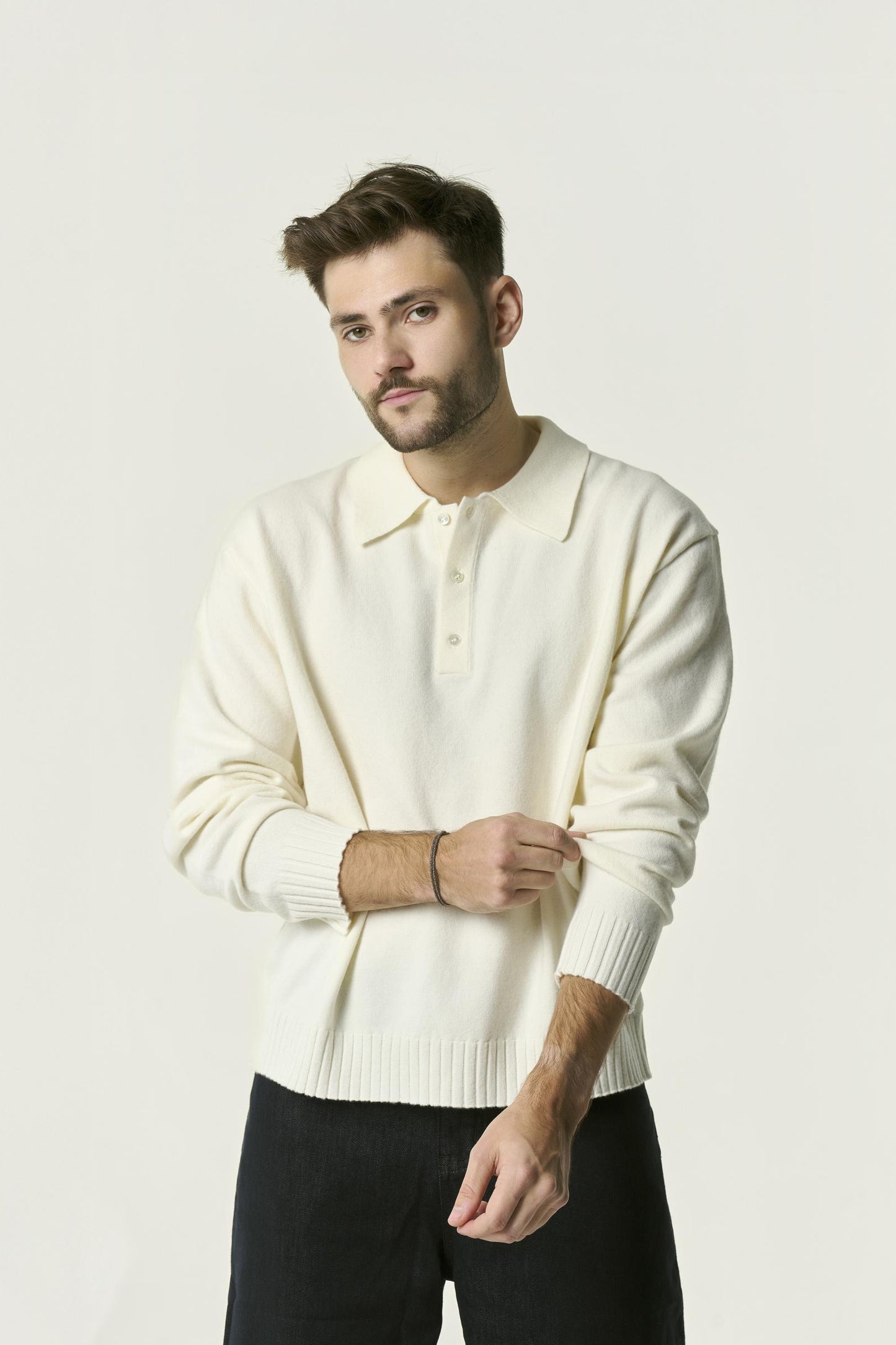 Pull Polo Laine Mélangée (ultra fine)