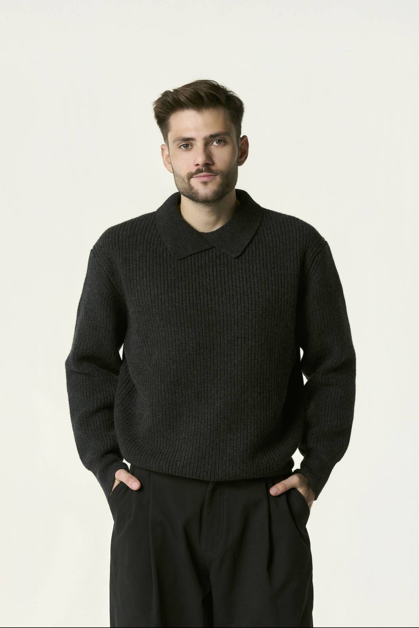 Pull Col Polo Décontracté