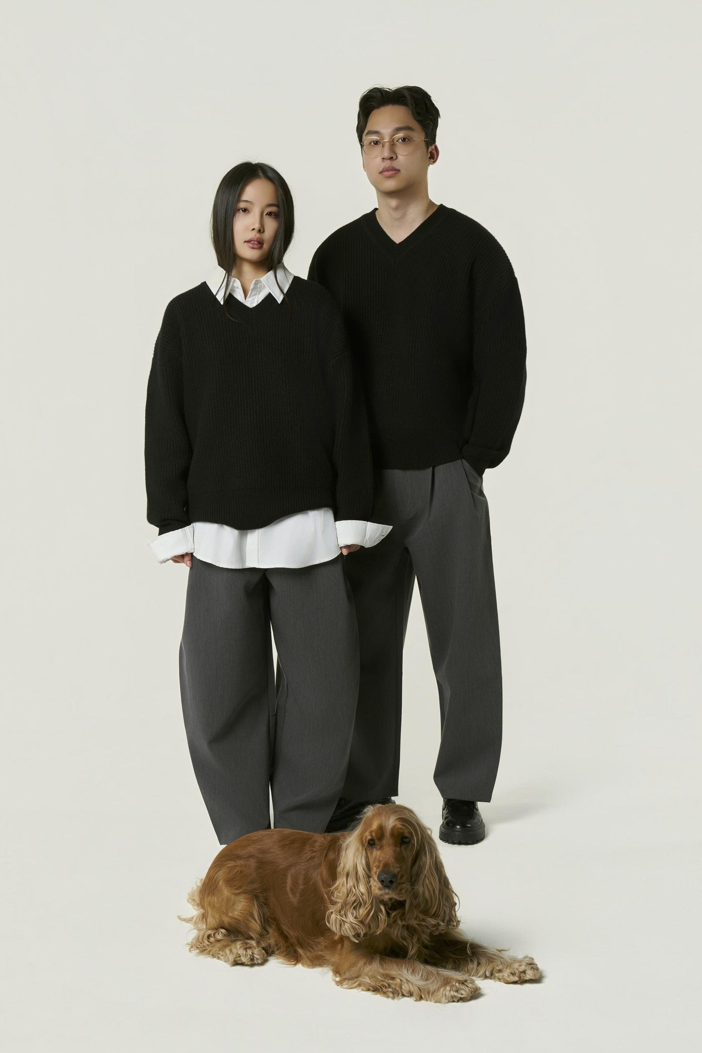 Pull col V en laine mélangée