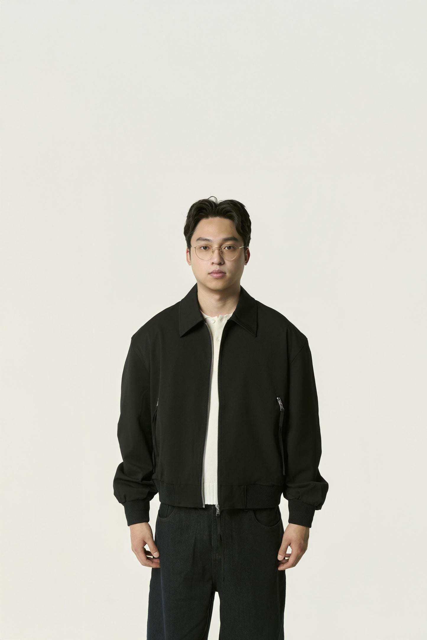 Veste Relaxed Zip Col Chemise