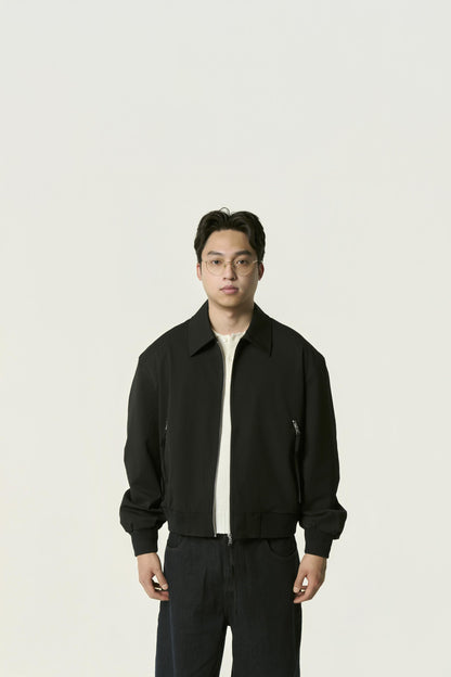 Veste Relaxed Zip Col Chemise