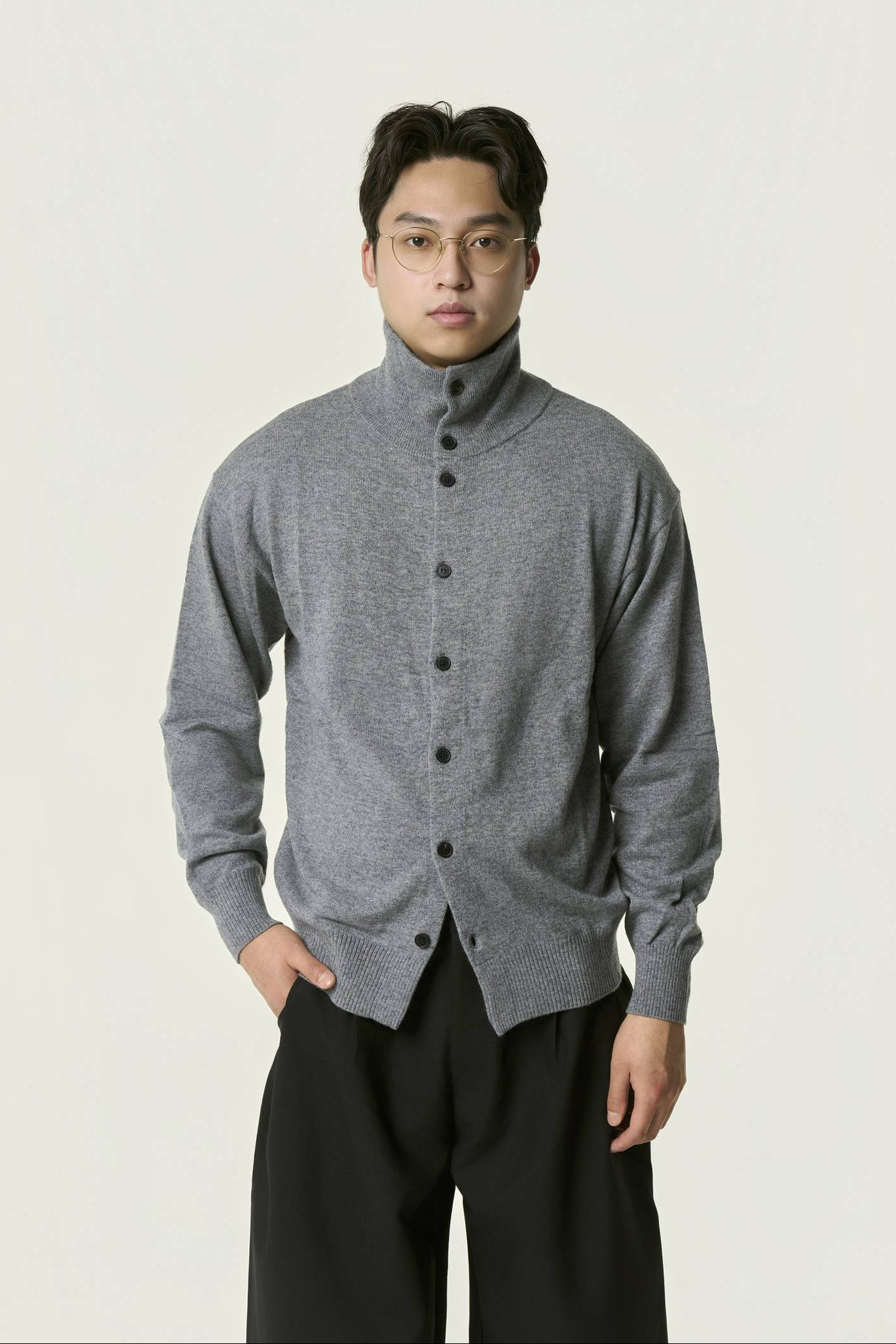 Cardigan à Col Montant