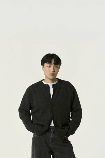 Cardigan Col Rond Laine Mélangée