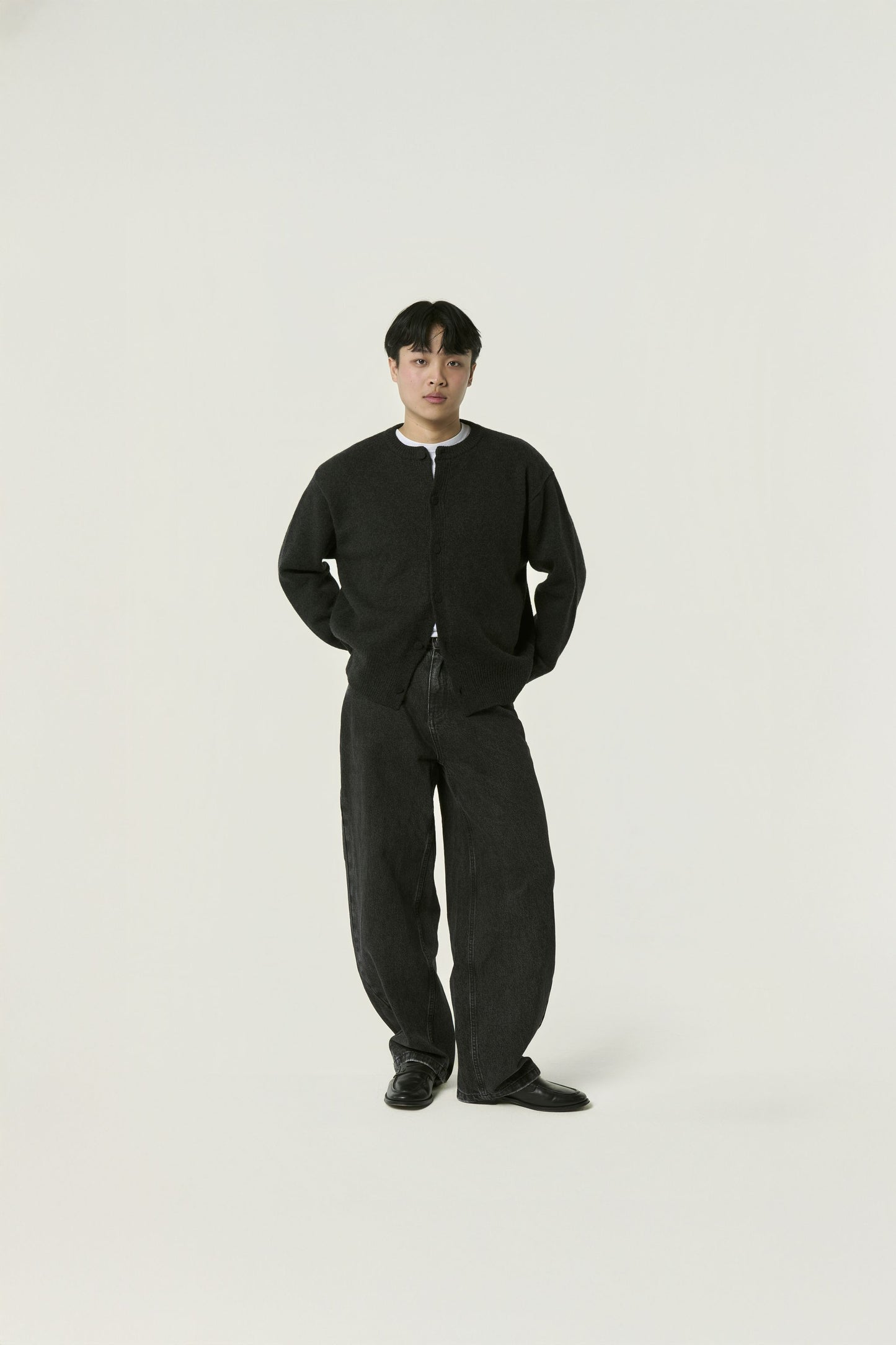 Cardigan Col Rond Laine Mélangée