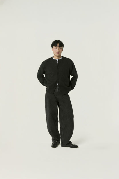 Cardigan Col Rond Laine Mélangée