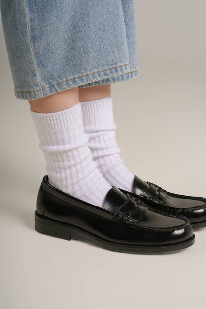 Chaussettes Côtelées Effet Plissé