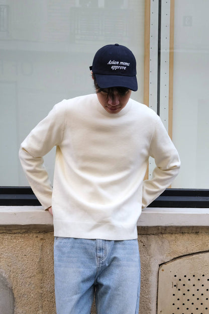 Pull Col Rond en Maille Fine