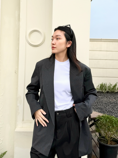 Blazer Croisé Coupe Ample – Double Boutonnage