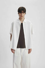 Men's Textured Linen-Look Short-Sleeve Shirt - Relaxed Fit