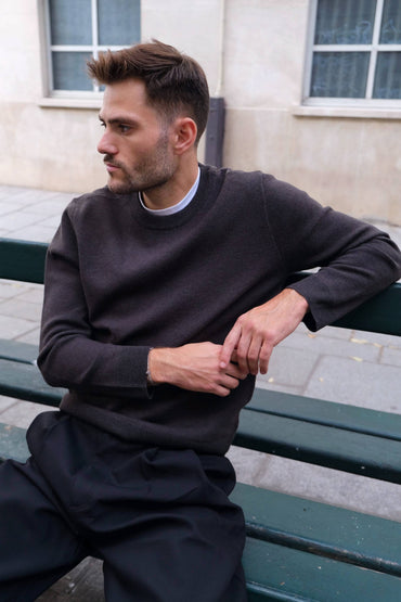 Pull Col Rond en Maille Fine