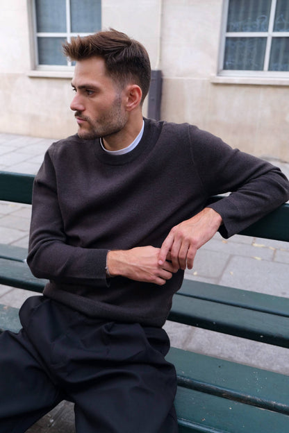 Pull Col Rond en Maille Fine