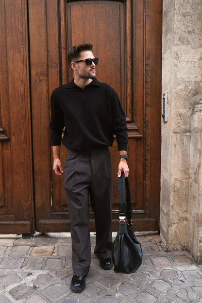 Pull Polo en Maille Fine
