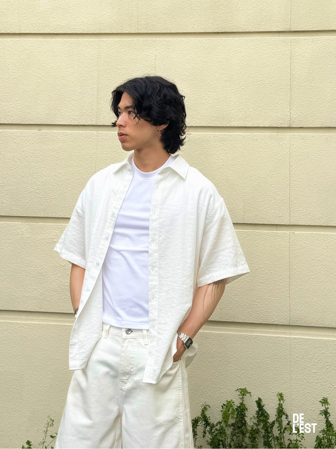 Chemise Manches Courtes Texturée Effet Lin - Coupe Décontractée