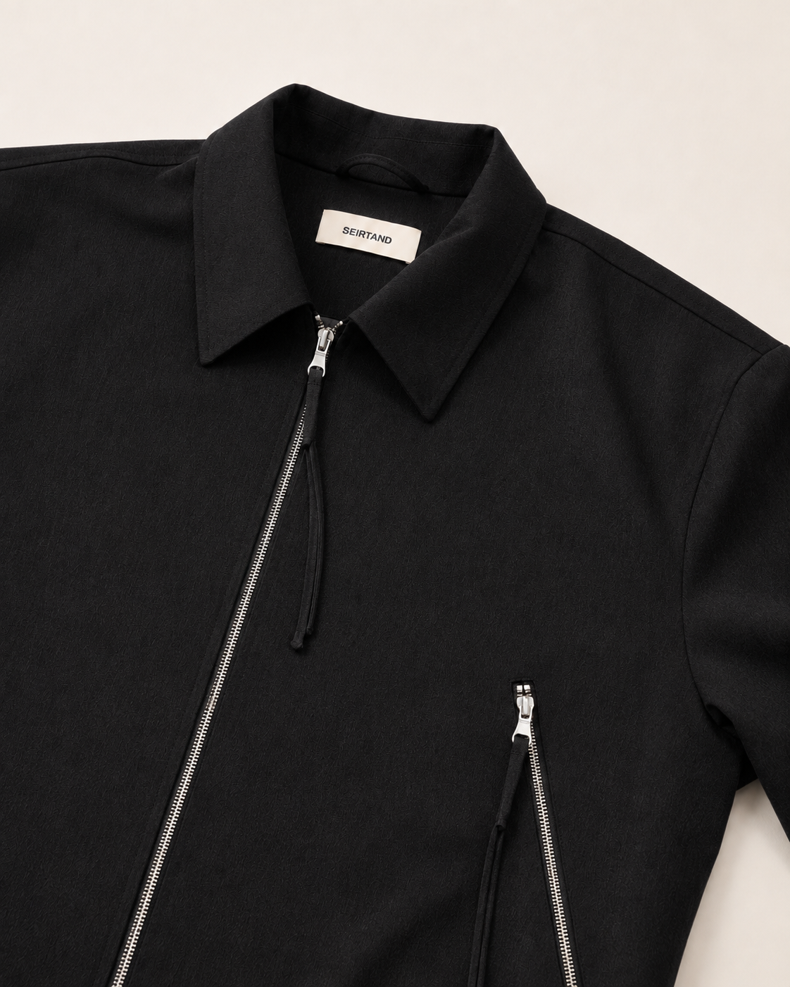Veste Relaxed Zip Col Chemise