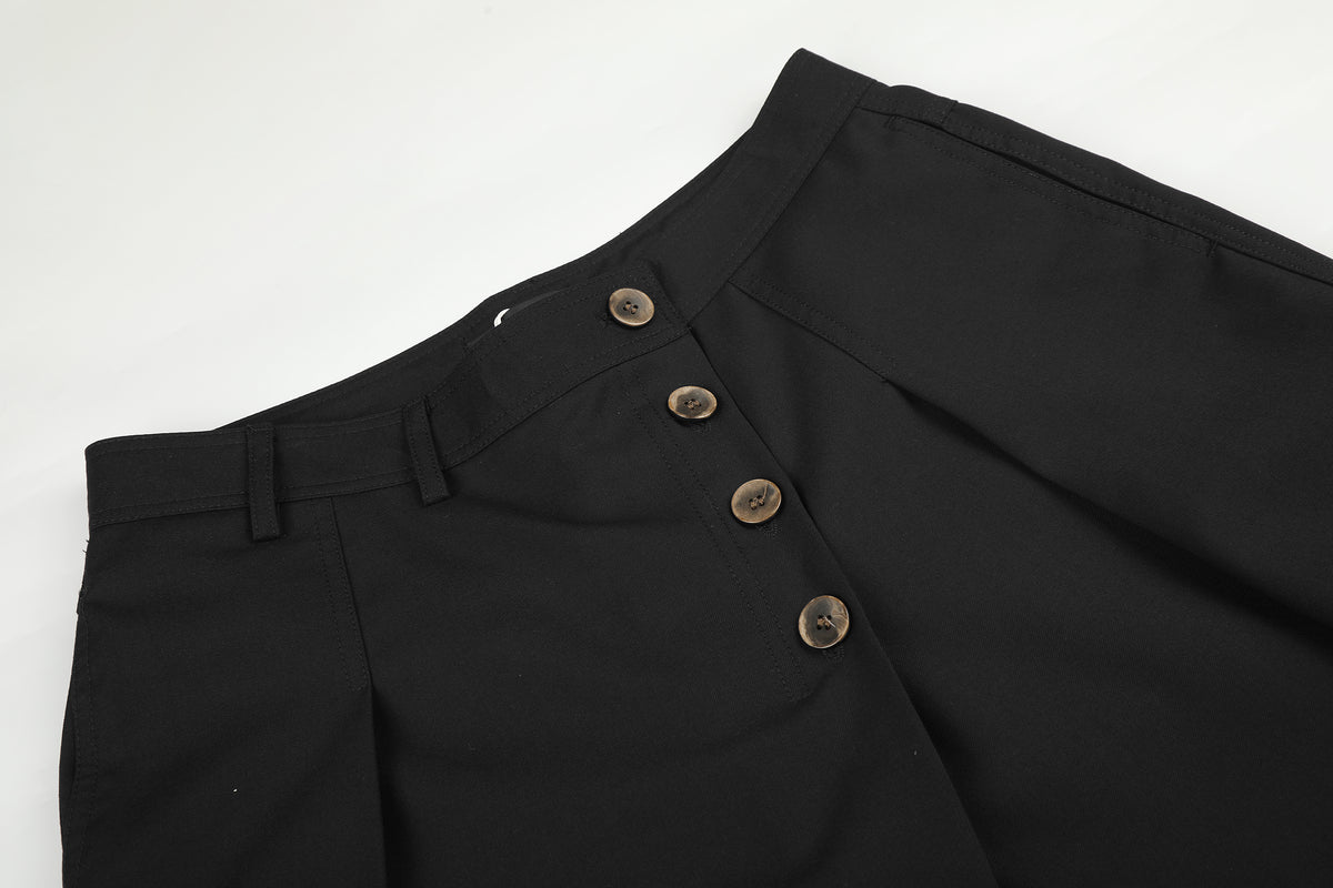Pantalon Ample à Pinces à Fermeture croisée