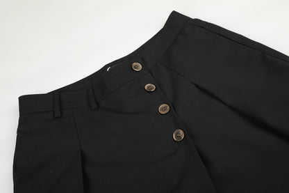 Pantalon Ample à Pinces à Fermeture croisée