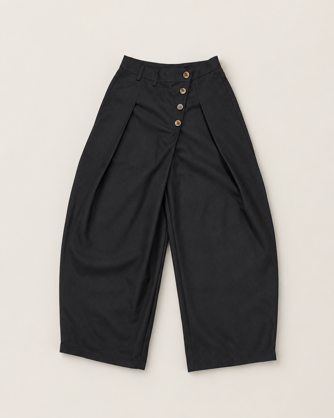 Pantalon Ample à Pinces à Fermeture croisée