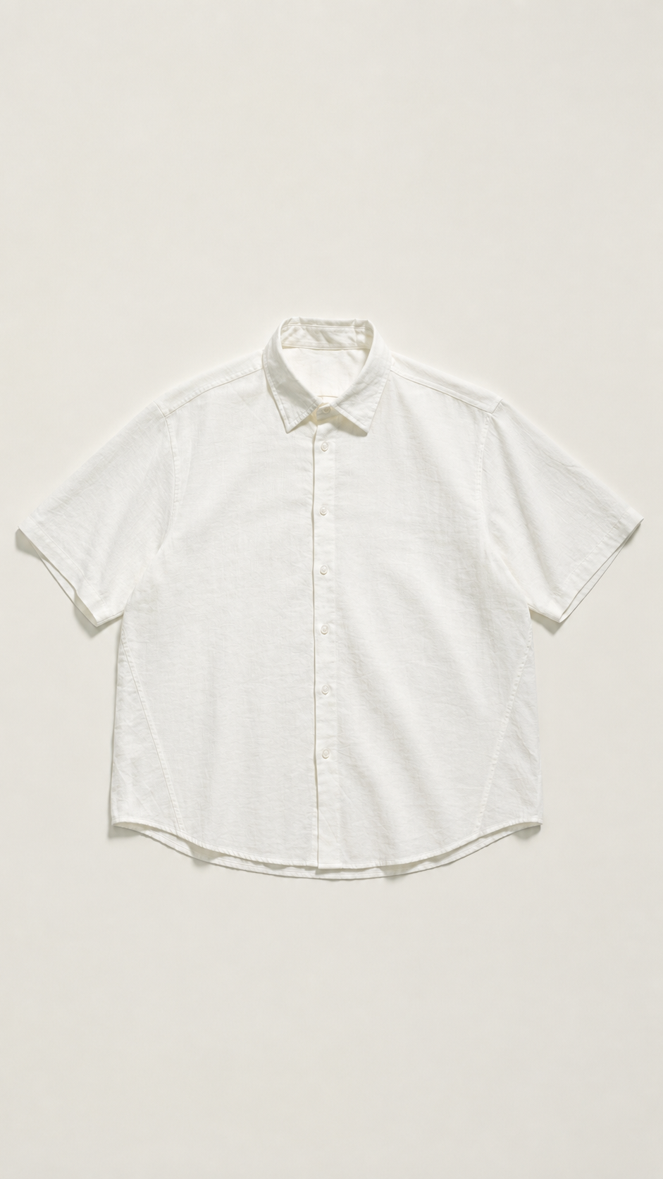 Chemise Manches Courtes Texturée Effet Lin - Coupe Décontractée